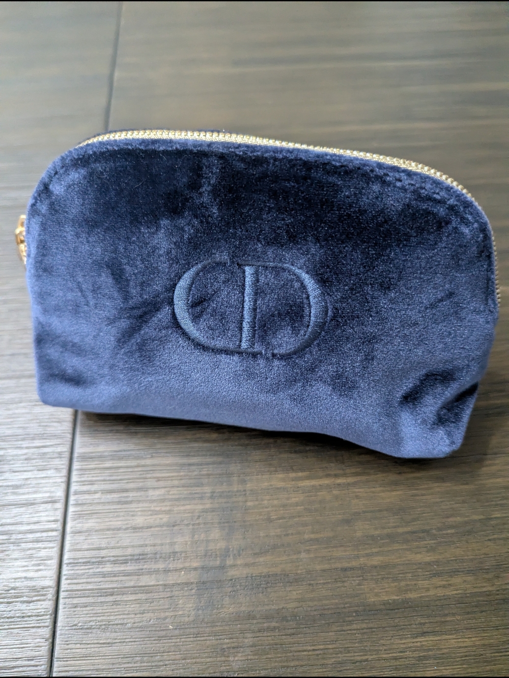 Dior Navy Blue Lined Pouch with Branded Tag New Without The Box